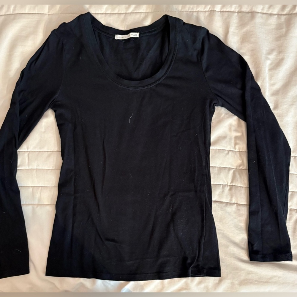 Active Basic Long Sleeve Tees - Black and Teal - Picture 10 of 15